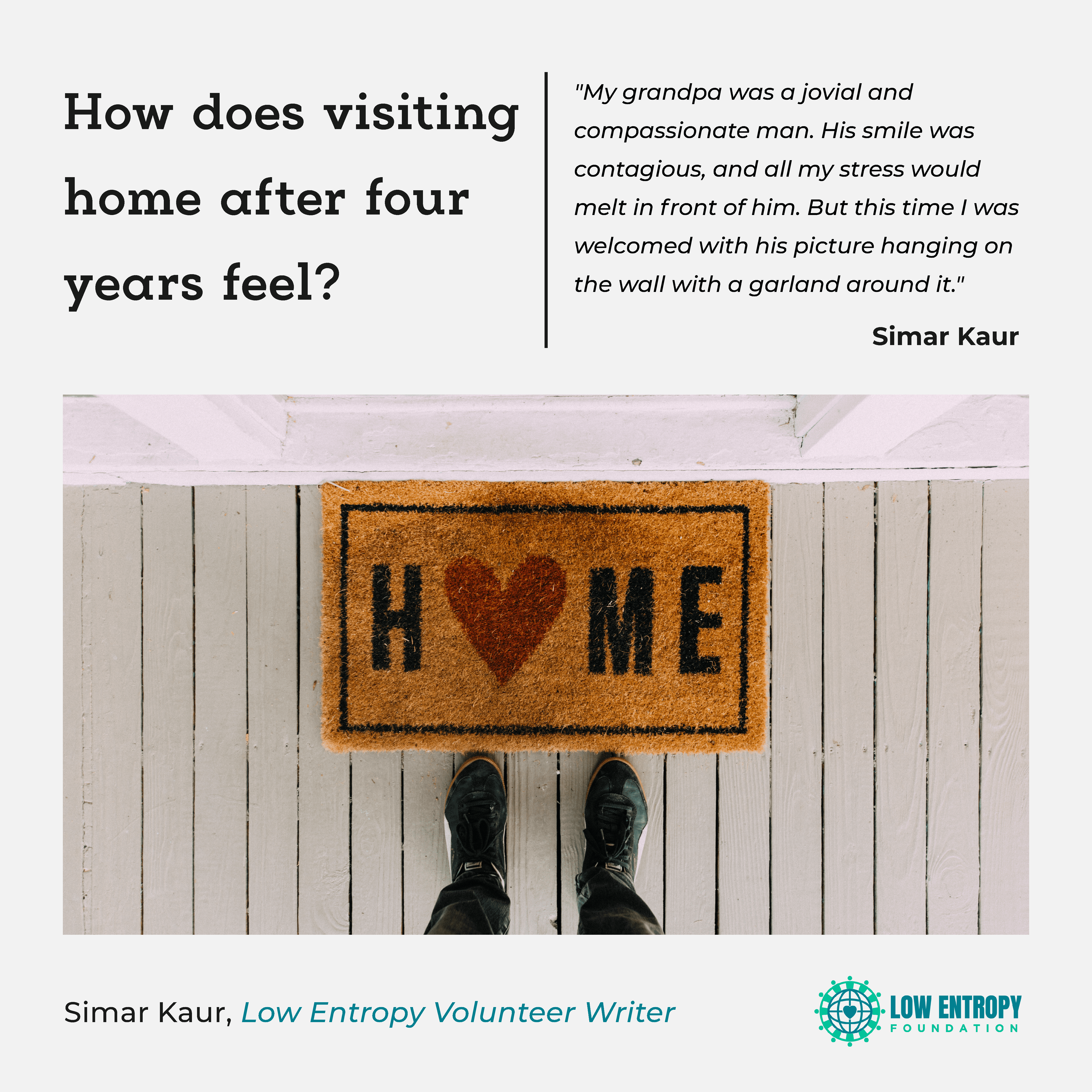 How does visiting home after four years feel?